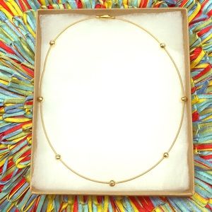 NEW — 18K Gold necklace w/ gold balls and chocker